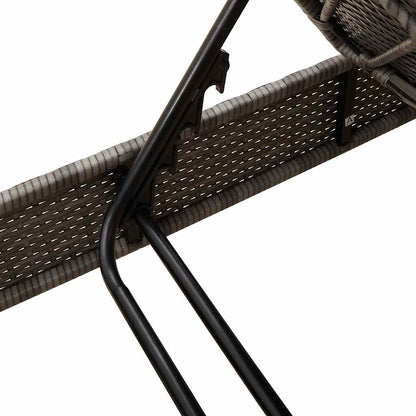 Sun lounger with cushions 55x200x25.5cm grey PE wicker