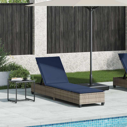 Sun lounger with cushions 55x200x25.5cm grey PE wicker