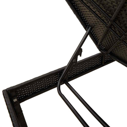 Sun lounger with cushion 55x200x44 cm black PE wicker
