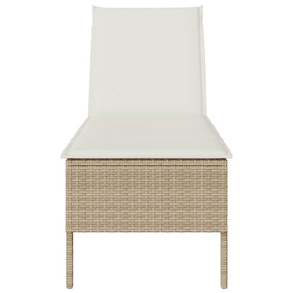 Espreguiçadeira com almofadão 55x200x44cm vime PE bege
