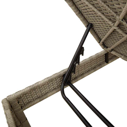 Espreguiçadeira almofadão 55x200x44cm vime PE cinzento-claro