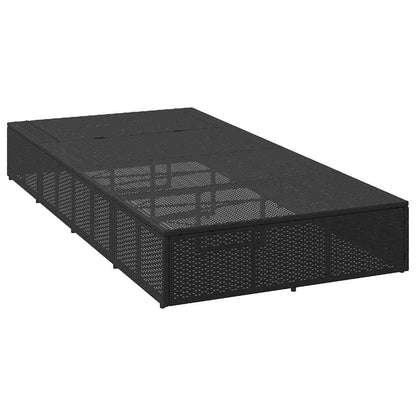 Black PE rattan floating sun lounger with cushion