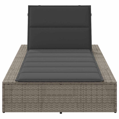Grey PE rattan floating sun lounger with cushion
