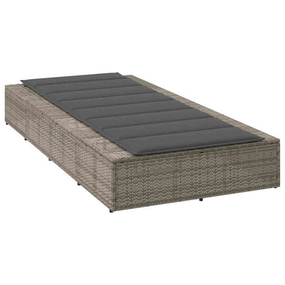 Grey PE rattan floating sun lounger with cushion
