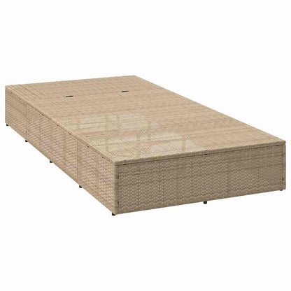 Beige PE rattan floating sun lounger with cushion
