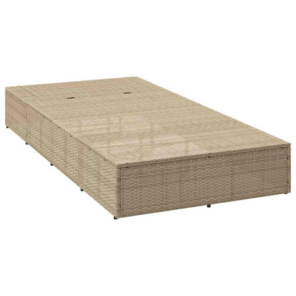 Beige PE rattan floating sun lounger with cushion