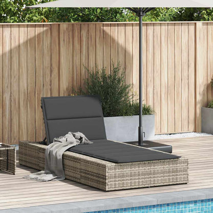 Light grey PE rattan floating sun lounger with cushion