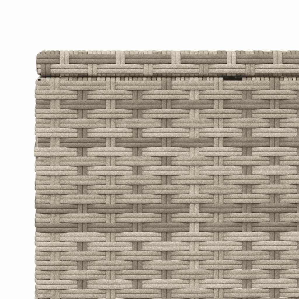 Light grey PE rattan floating sun lounger with cushion
