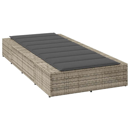 Light grey PE rattan floating sun lounger with cushion