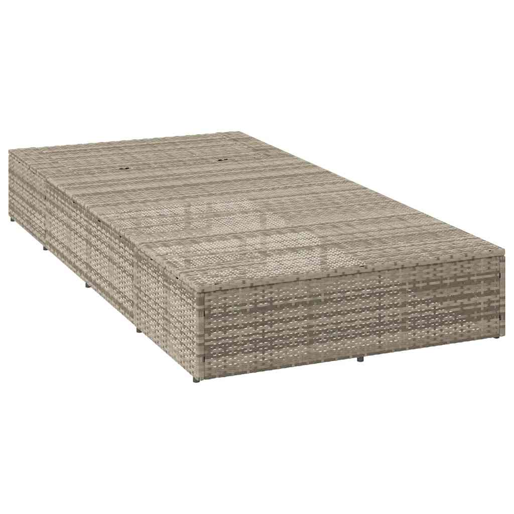 Light grey PE rattan floating sun lounger with cushion