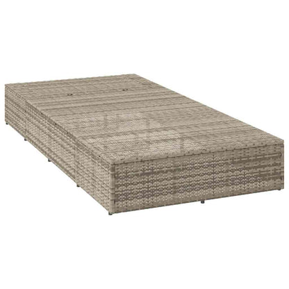 Light grey PE rattan floating sun lounger with cushion