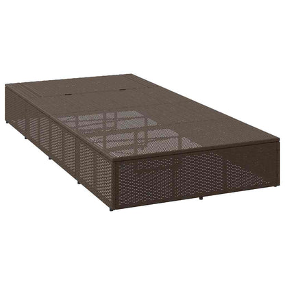 Brown PE rattan floating sun lounger with cushion