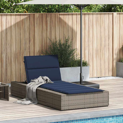 Grey PE rattan floating sun lounger with cushion
