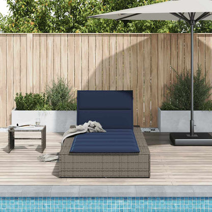 Grey PE rattan floating sun lounger with cushion