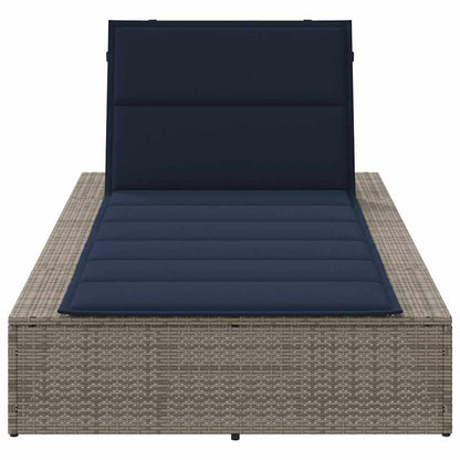 Grey PE rattan floating sun lounger with cushion
