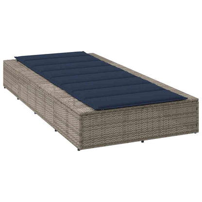 Grey PE rattan floating sun lounger with cushion