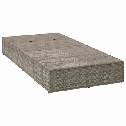 Grey PE rattan floating sun lounger with cushion