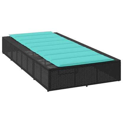 Espreguiçadeira com almofada flutuante vime PE preto