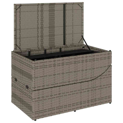 Folding sun lounger with cushion and storage PE wicker