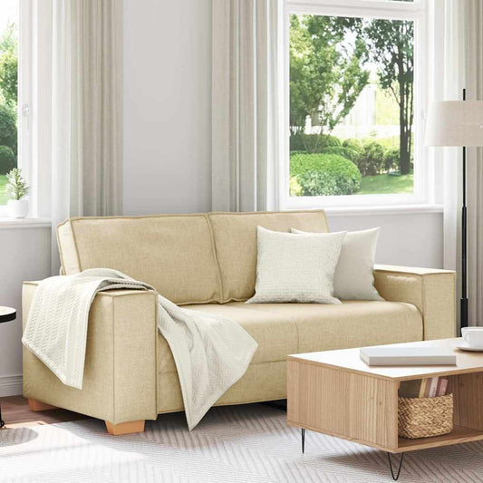 Sofá de 2 lugares em tecido creme 140 cm