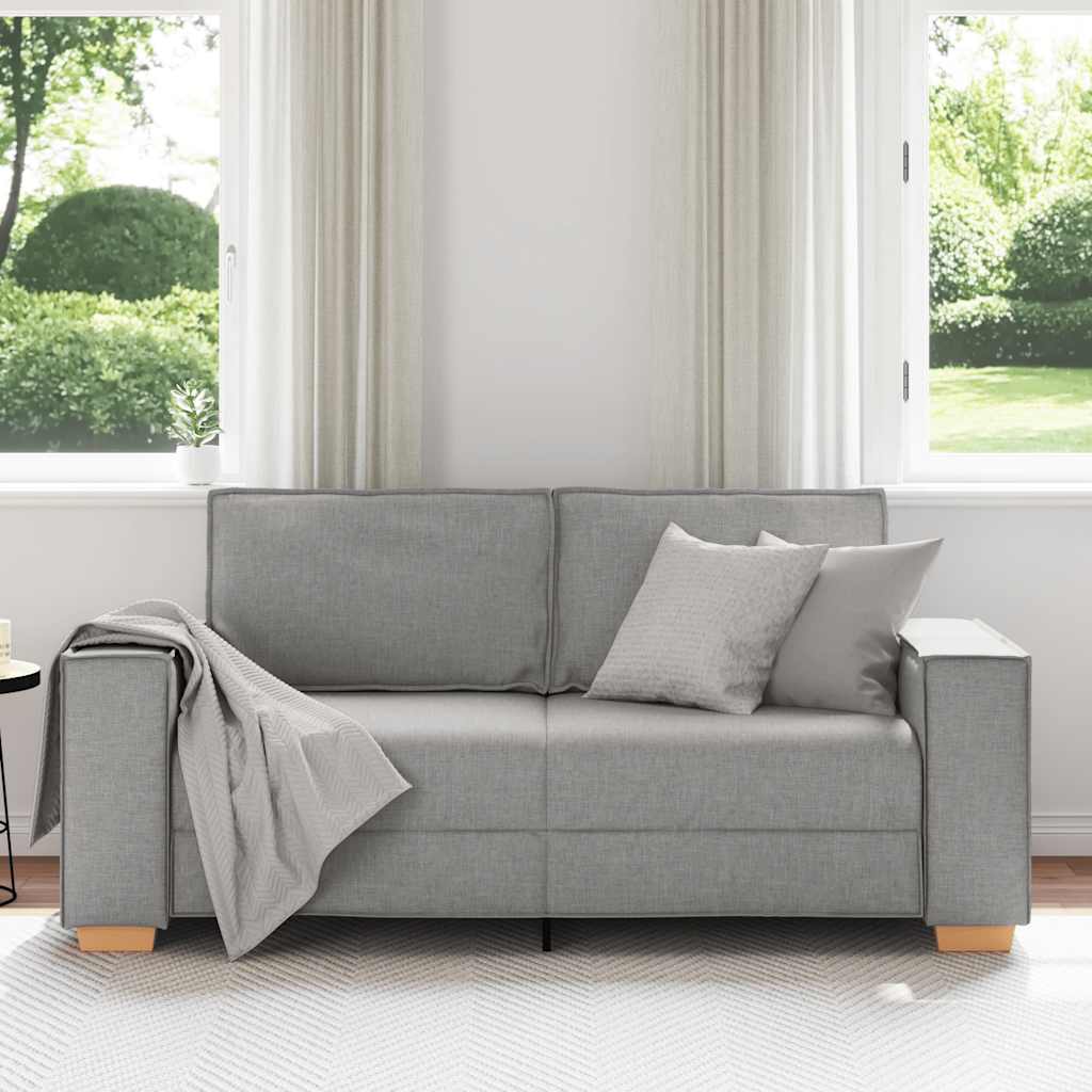 Sofá de 2 lugares cinza nuvem 140 cm tecido