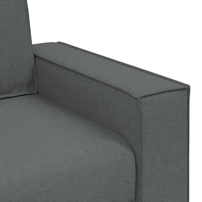 Sofá de 3 lugares cinza escuro 180 cm tecido