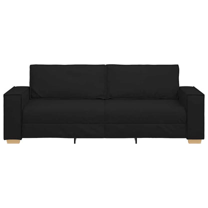 Sofá de 3 lugares preto 180 cm tecido