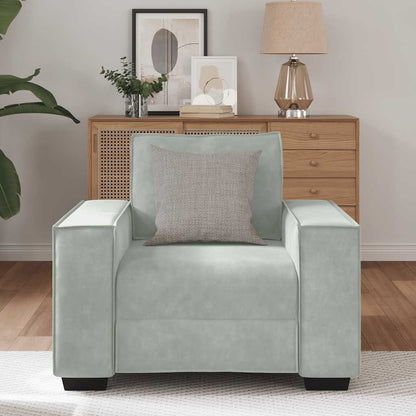Armchair 59 cm light grey velvet