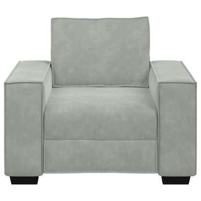 Armchair 59 cm light grey velvet
