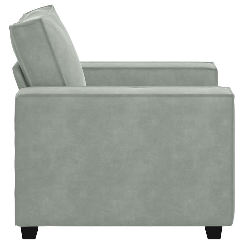 Armchair 59 cm light grey velvet