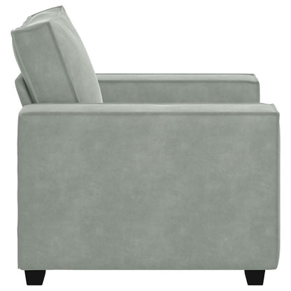 Armchair 59 cm light grey velvet
