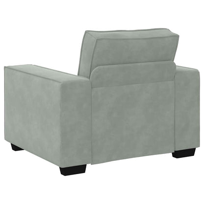 Armchair 59 cm light grey velvet