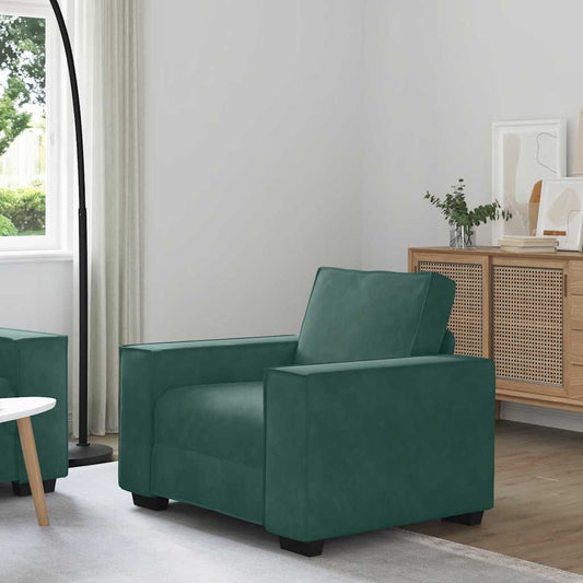 59 cm dark green velvet armchair