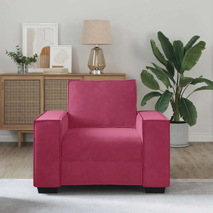 Poltrona 60 cm veludo vermelho-tinto