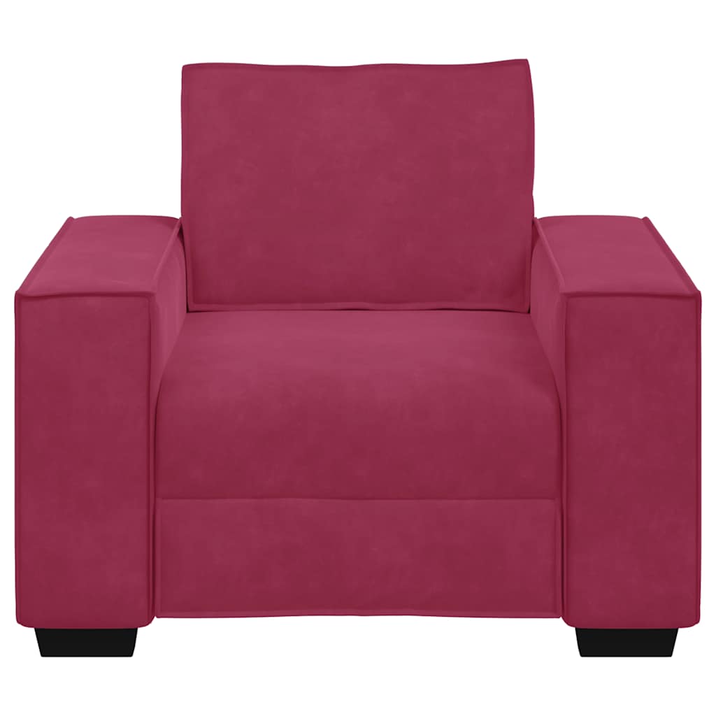 Poltrona 60 cm veludo vermelho-tinto