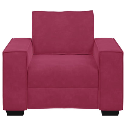 Poltrona 60 cm veludo vermelho-tinto