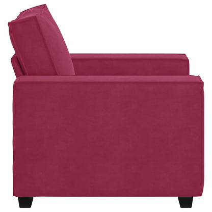 Poltrona 60 cm veludo vermelho-tinto