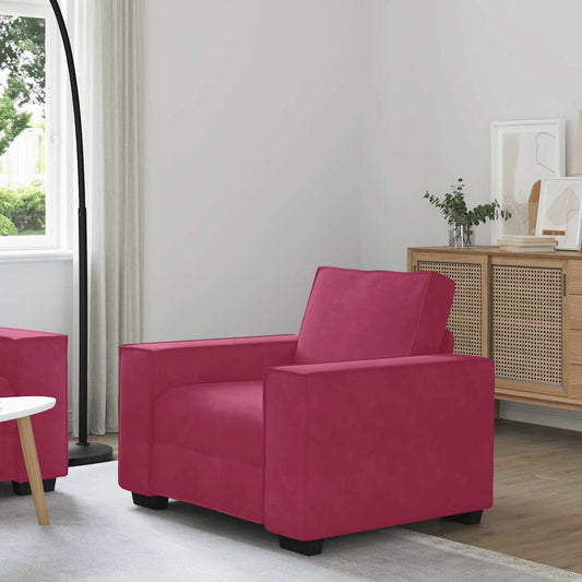 Poltrona 60 cm veludo vermelho-tinto