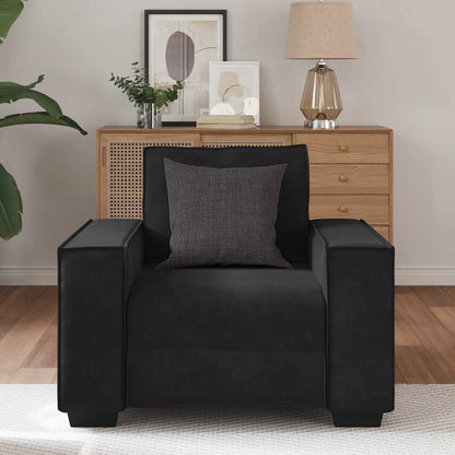 59 cm black velvet armchair
