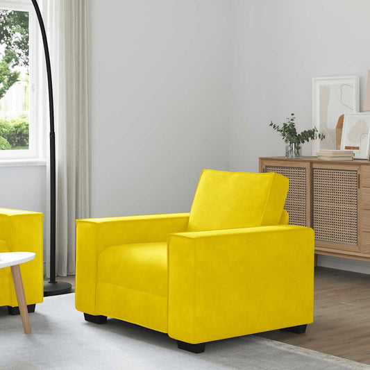 Poltrona 60 cm veludo amarelo