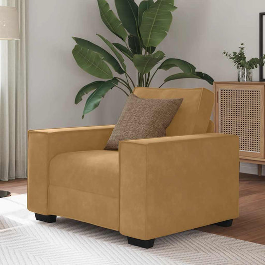 59 cm brown velvet armchair