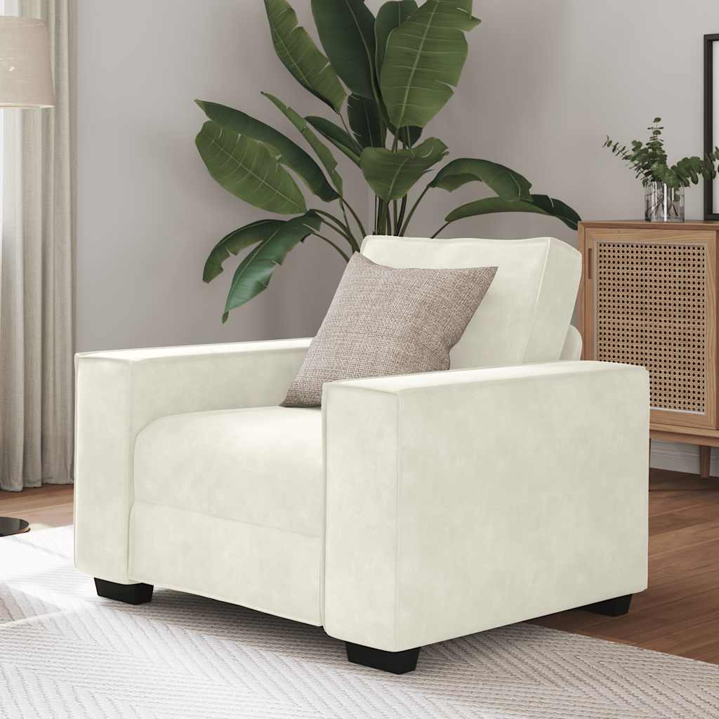 59 cm cream velvet armchair