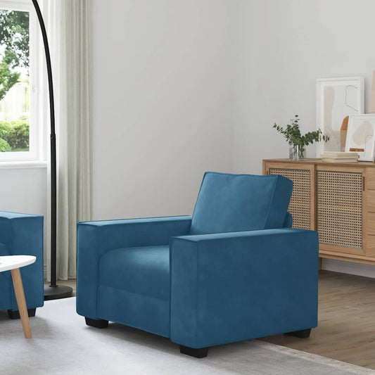 Poltrona 60 cm veludo azul