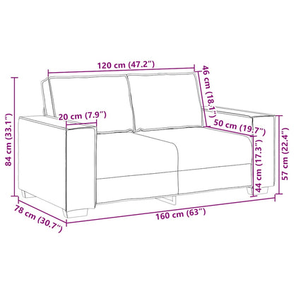 2-seater sofa 120 cm light grey velvet