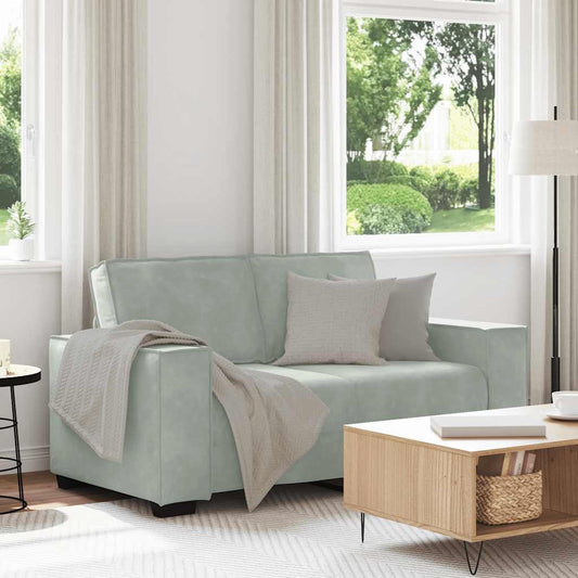 2-seater sofa 120 cm light grey velvet