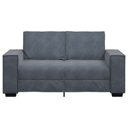 Sofá de 2 lugares 120 cm veludo cinza-escuro
