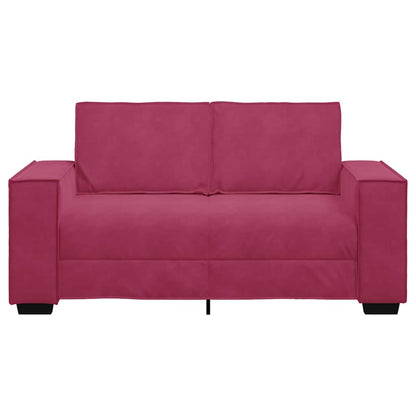 Sofá de 2 lugares veludo 120 cm vermelho tinto