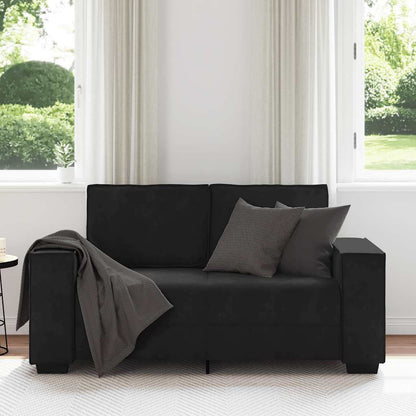 2-seater velvet sofa 120 cm black
