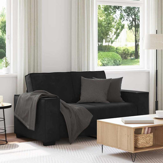 2-seater velvet sofa 120 cm black