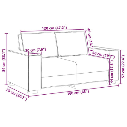 2-seater velvet sofa 120 cm yellow
